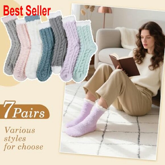 Cozy Fuzzy Winter Socks Fluffy Warm Slipper Socks Chic Comfortable - Picture 3 of 8